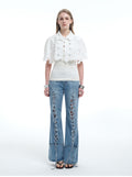8ght 8ghts ‘Yeto’ Long-Staple Cotton Women’s Braided Denim Trousers