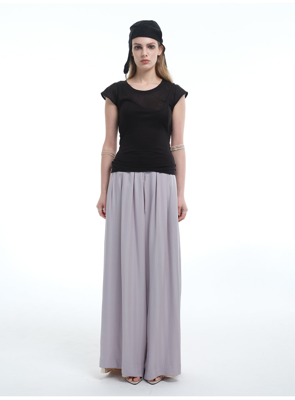 8ght 8ghts ‘Yong’ Double-Layer Drape Women’s Wide-Leg Casual Trousers
