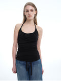8ght 8ghts ‘Spine’ Cooling Acid-Washed Tencel Neck-Halter Top for Women