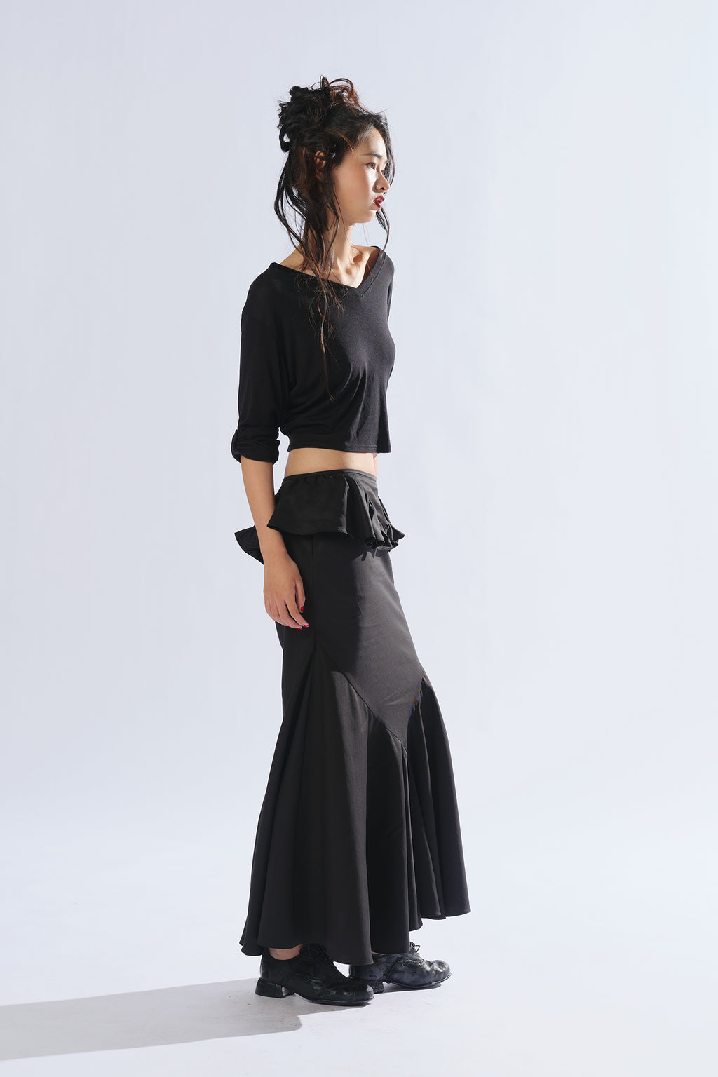 8ght 8ghts Warmth ‘Xu’ V-neck Long-sleeved Tee: Modal and Cashmere Women’s Top