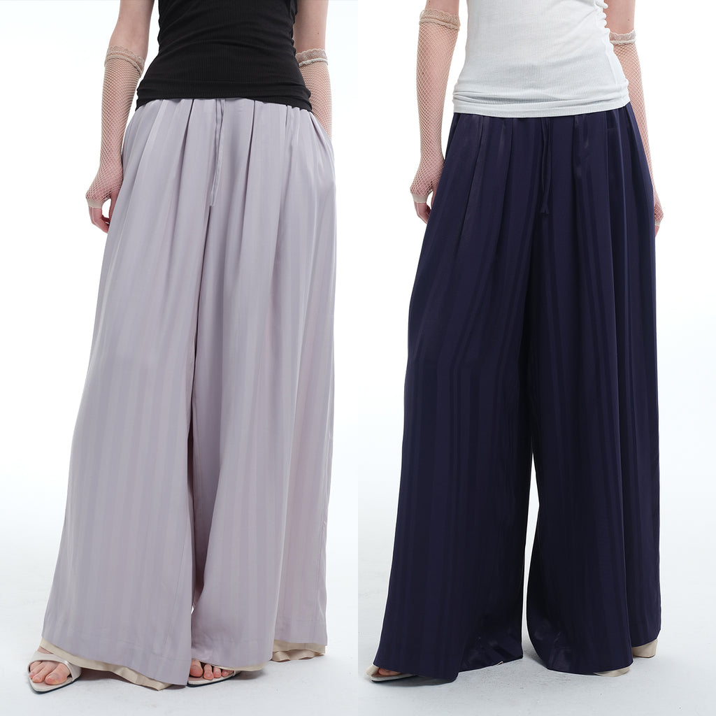8ght 8ghts ‘Yong’ Double-Layer Drape Women’s Wide-Leg Casual Trousers