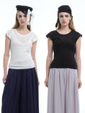 8ght 8ghts ‘Layered’ Tencel Mock Two-Piece Tee – Women’s Flare-Sleeve Top