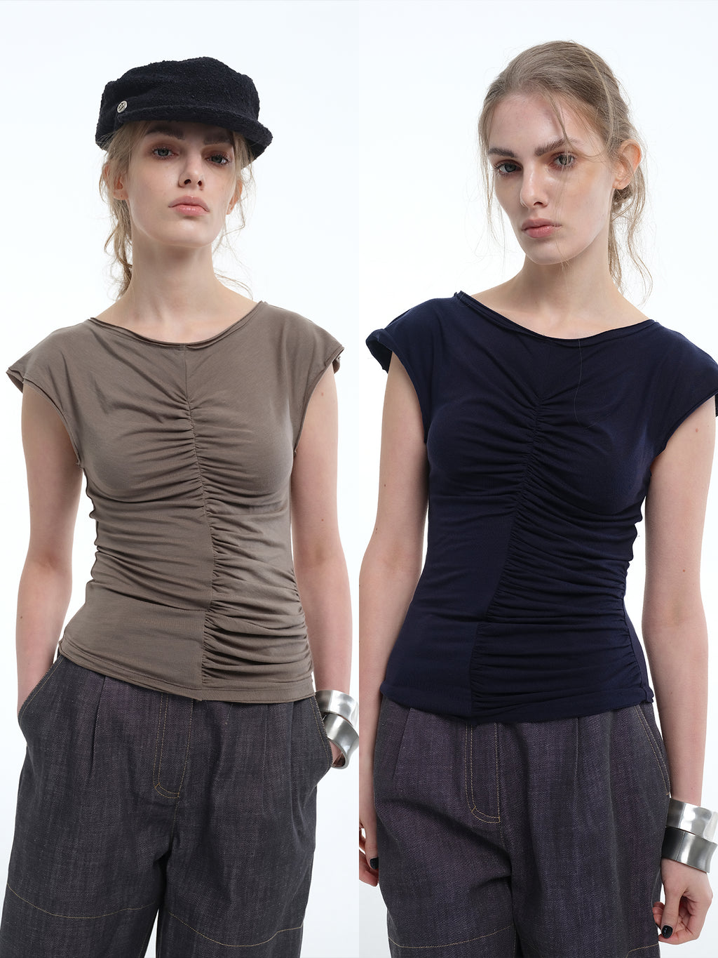 8ght 8ghts ‘Velvet Vine’ Tencel and Wool Flare-Sleeve Tee – Women’s Top