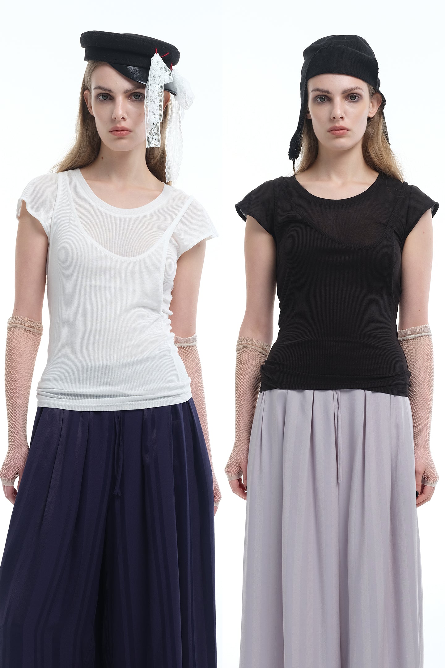 8ght 8ghts ‘Layered’ Tencel Mock Two-Piece Tee – Women’s Flare-Sleeve Top