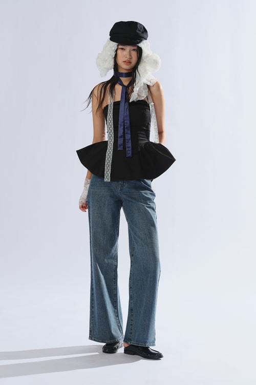 8ght 8ght Svelvet Rock ‘Velvet Rock’ Strapless, Waist-cinched, Flared-Skirt Top for Women