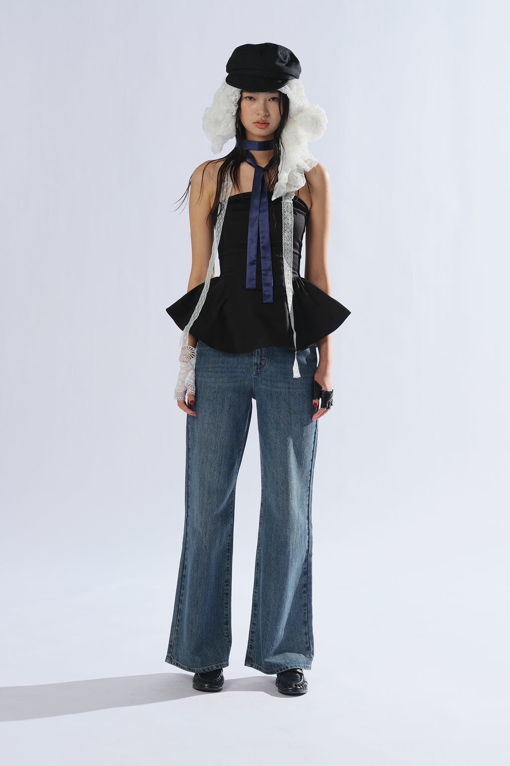 8ght 8ght Svelvet Rock ‘Velvet Rock’ Strapless, Waist-cinched, Flared-Skirt Top for Women
