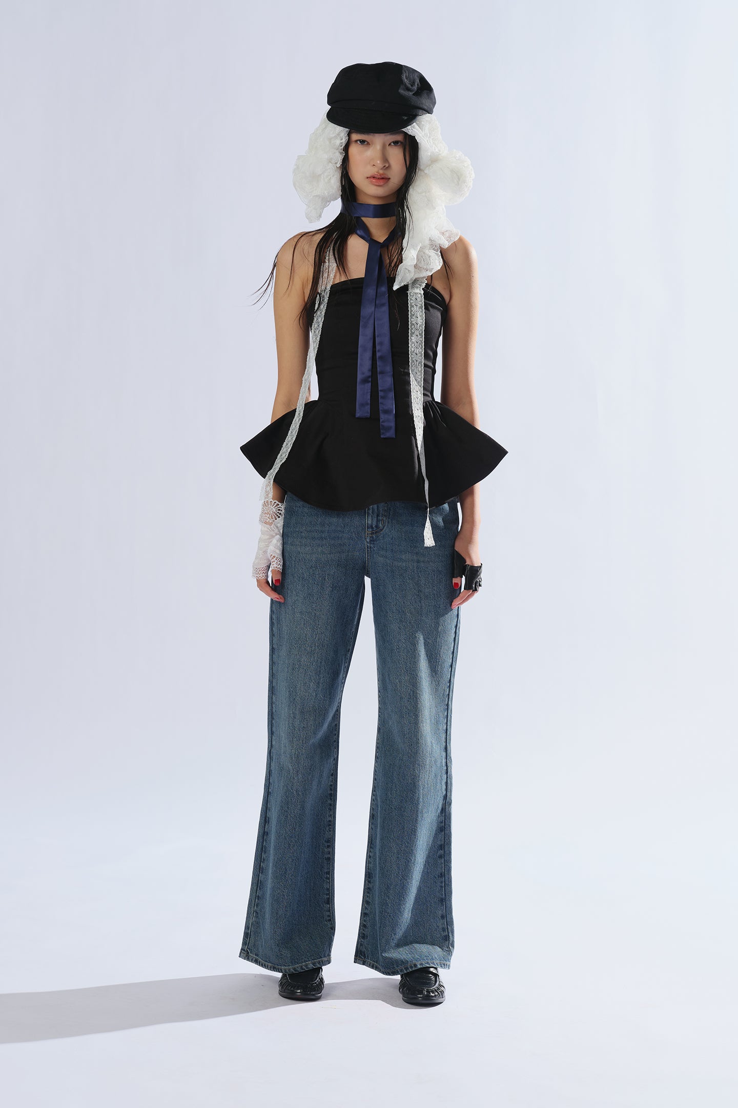 8ght 8ght Svelvet Rock ‘Velvet Rock’ Strapless, Waist-cinched, Flared-Skirt Top for Women