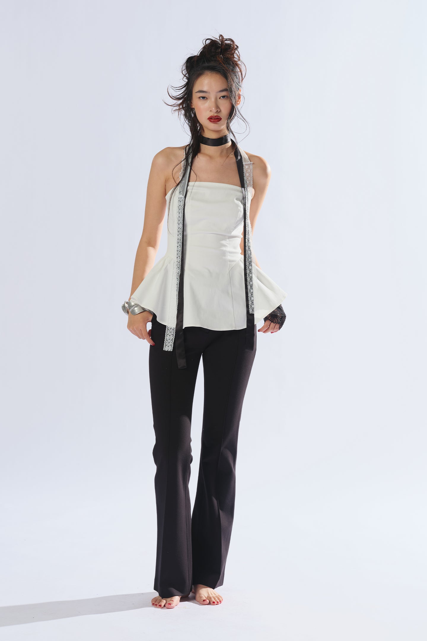 8ght 8ght Svelvet Rock ‘Velvet Rock’ Strapless, Waist-cinched, Flared-Skirt Top for Women